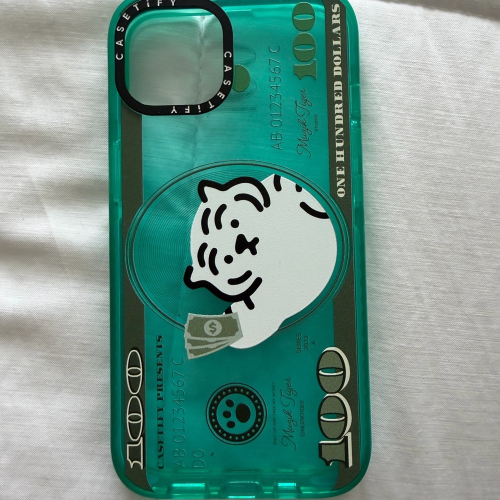 Casetify Teal Money Design Phone Case, for iPhone 13